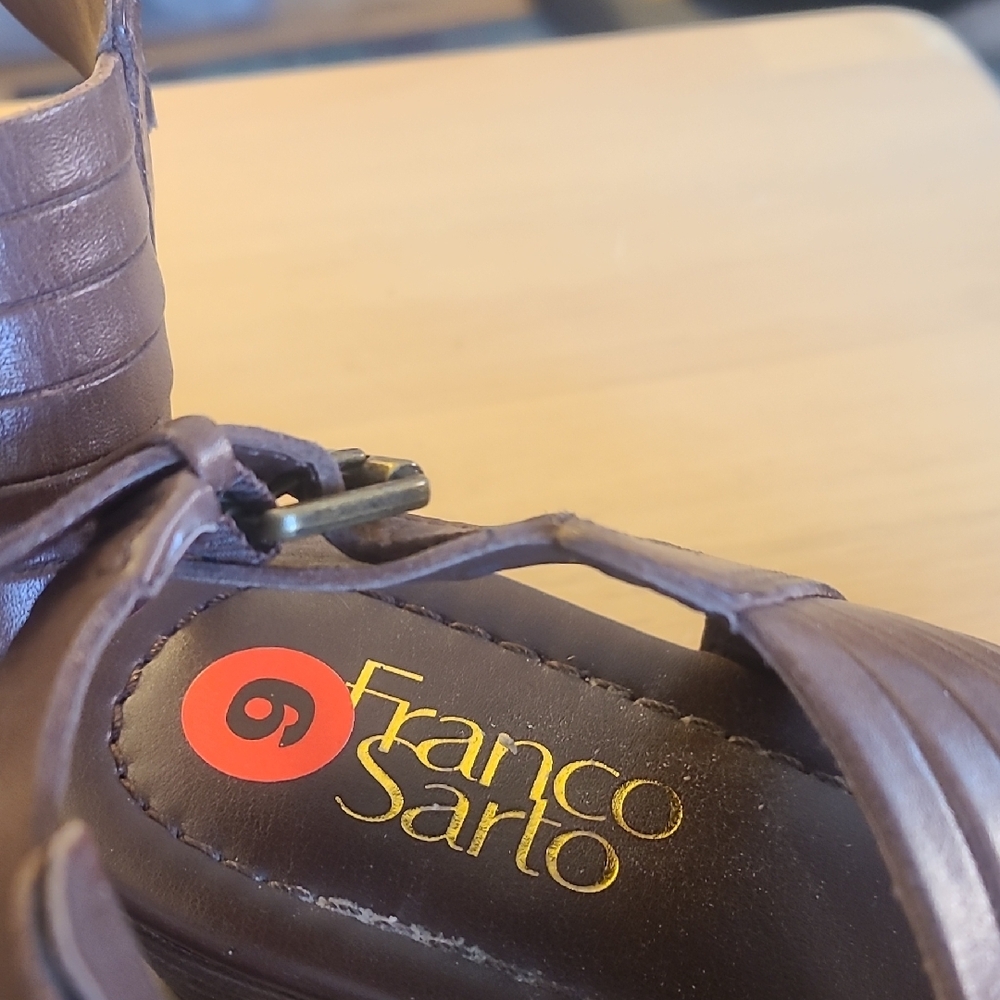 Franco Sarto Brown Braided Strap Sandals - Picture 2 of 7